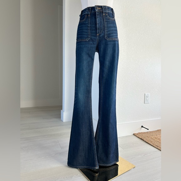 Veronica Beard Beverly Skinny Flare High Rise Dark Vintage Denim Jeans Womens 25 - Picture 2 of 11